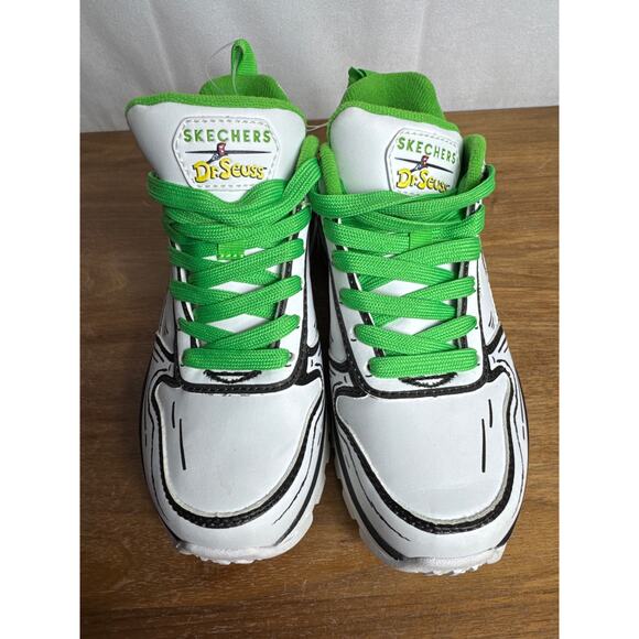 Skechers The Grinch Dr Seuss Shoes Women's 5 Youth 3 White Green Uno Rugged NWT - Picture 2 of 10